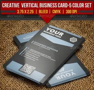 GraphicRiver Creative Vertical Business Card-5 Color Set