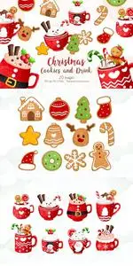 Christmas Cookie and Drink Clipart