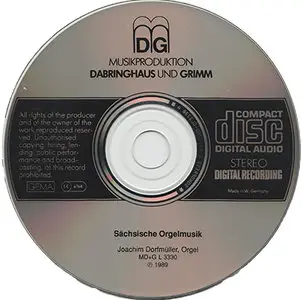 Various Composers - Joachim Dorfmüller - Sächsische Orgelmusik / Saxon Organ Music (1989, MDG # L 3330) [RE-UP]
