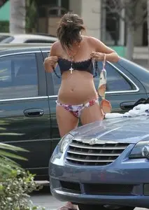 Paz de la Huerta changing in a parking lot in Miami on November 23, 2012