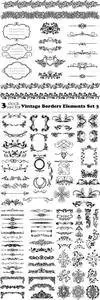 Vectors - Vintage Borders Elements Set 3