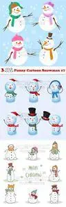 Vectors - Funny Cartoon Snowman 17