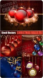Christmas balls 25 - Stock Vector