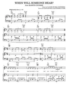 When Will Someone Hear? - Claude-Michel Schonberg, Martin Guerre Musical (Piano-Vocal-Guitar)