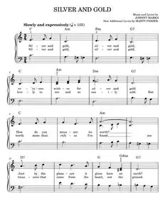 Silver And Gold - Johnny Marks, Marty Panzer (Easy Piano)