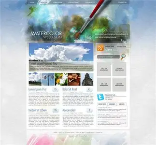 Create a Watercolor - Themed Website Design with Photoshop (Repost)