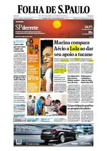 Folha de São Paulo - 13 de outubro de 2014 - Segunda