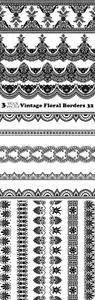 Vectors - Vintage Floral Borders 32