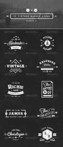 GraphicRiver 15 Vintage Badges Logos Number 01