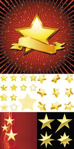 Gold Star Vector