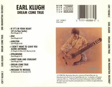 Earl Klugh - Dream Come True (1980) {EMI 748388}