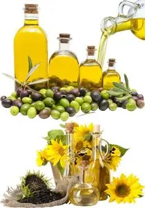 Sunflower oil and olive oil