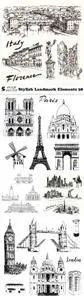 Vectors - Stylish Landmark Elements 28