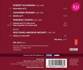 Emil Gilels - The Abbotsholme Recital (1979) {International Classical Artist ICAC 5108 rel 2013}