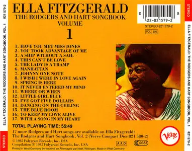 Ella Fitzgerald – The Rogers And Hart Songbook Volumes 1 & 2 (1956)(Verve - Digitally Remastered By Dennis Drake)