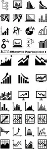 Vectors - Silhouettes Diagrams Icons 5