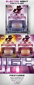 Electro Night Party Flyer Template
