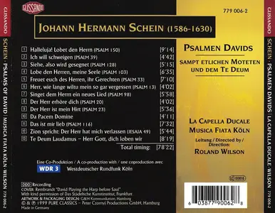 Roland Wilson, Musica Fiata Köln, La Capella Ducale - Johann Schein: Psalmen Davids (1999)