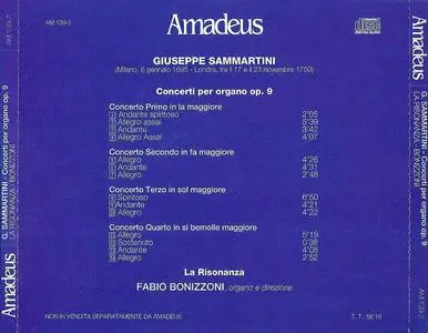 Fabio Bonizzoni, La Risonanza - Giuseppe Sammartini: Concerti per organo op. 9 (2001)