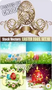Easter eggs. Set.10 - Stock Vector