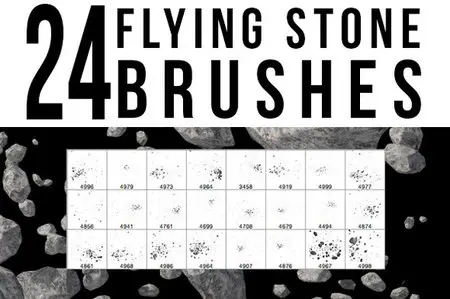 CreativeMarket - 24 Flying Stone Brushes