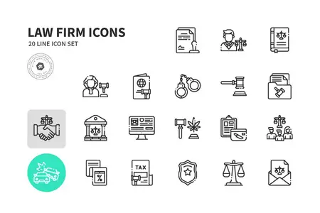 EE - Law Firm Icons Line PP5R5RC