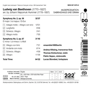 Ensemble1800berlin - Beethoven Symphonies 2 & 5 arranged by Hummel (2023)
