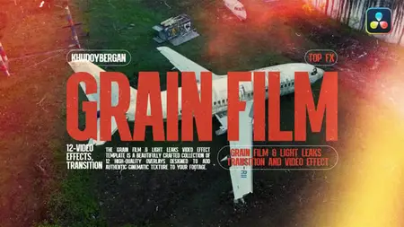 Grain Film & Light Leaks Transition And Video Effect DaVinci Resolve 57657867