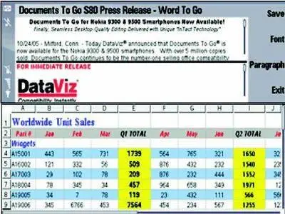 Document To Go ver. 2.00 for Symbian 80