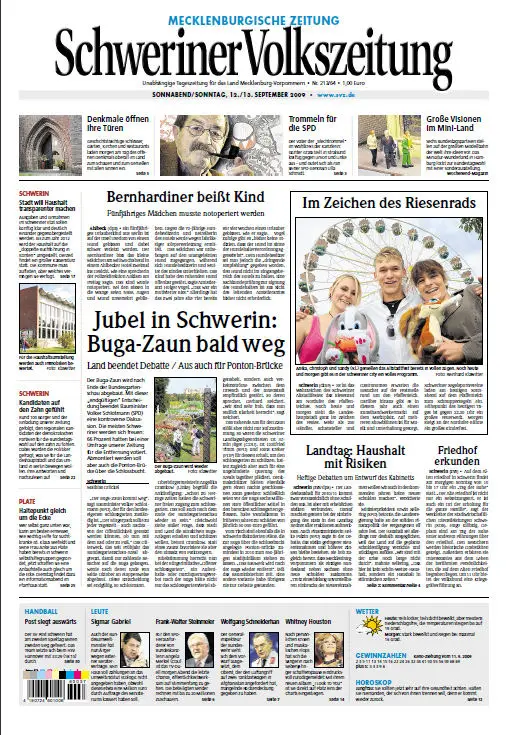 Schweriner Volkszeitung 12.09.2009