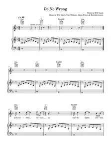 Do no wrong - Thirteen Senses (Piano-Vocal-Guitar (Piano Accompaniment))