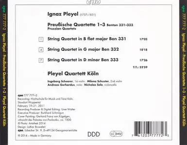 Pleyel Quartet Köln - Ignaz Pleyel: Preußische Quartette 1-3 (2014)