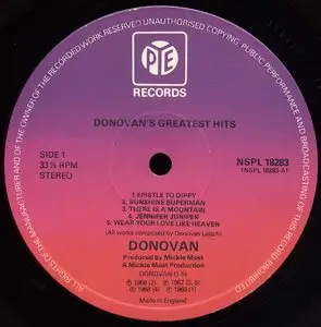 Donovan – Donovan’s Greatest Hits (1969) 24-bit/96kHz Vinyl Rip