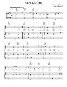 City Lights - Bill Anderson, Debbie Reynolds, Ivory Joe Hunter, Ray Price (Piano-Vocal-Guitar)