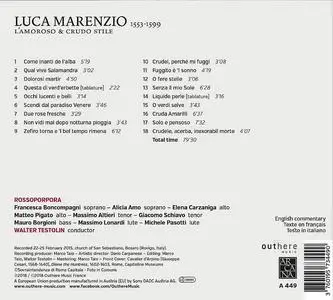 Walter Testolin, RossoPorpora - Luca Marenzio: L'Amoroso & Crudo Stile (2018)