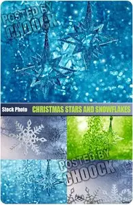 Christmas stars and snowflakes - Stock Photo