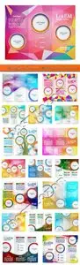 Business flyer brochure vector set - Tri fold business brochure vector set 65