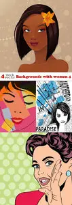 Vectors - Backgrounds with women 4