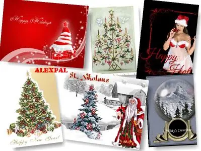 New Year's and Christmas Animated Post Cards