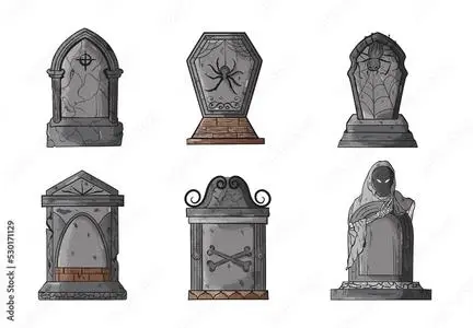 Tombstone Headstone Grave Illustration 530171129