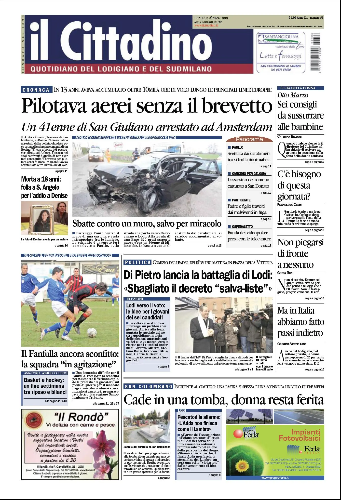IL CITTADINO LODIGIANO SUD MILANO 08 MARZO 2010