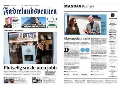 Fædrelandsvennen – 16. mars 2020