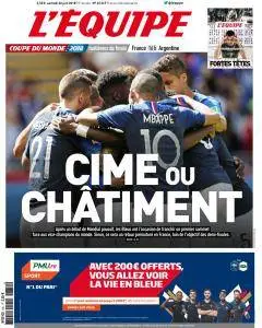 L'equipe du Samedi 30 Juin 2018