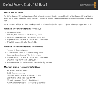 Blackmagic Design DaVinci Resolve Studio 18.5b1 macOs