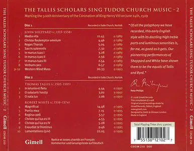 The Tallis Scholars - Sing Tudor Church Music, Vol. 2 (2008, Gimell Records # CDGIM 210) 
