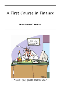 A First Course in Finance (Repost)