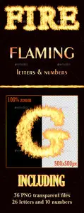 GraphicRiver - Flaming Letters and Numbers Graphic