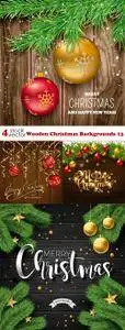 Vectors - Wooden Christmas Backgrounds 13