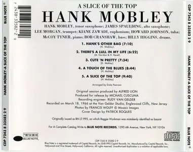 Hank Mobley - A Slice Of The Top (1966) [Remastered 1995]