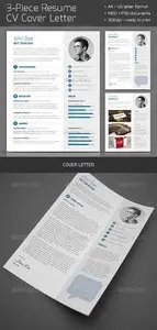 GraphicRiver 3-Piece Resume CV Cover Letter